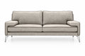 Sofa z jasnego materiału z metalowymi nogami - nowoczesny design.