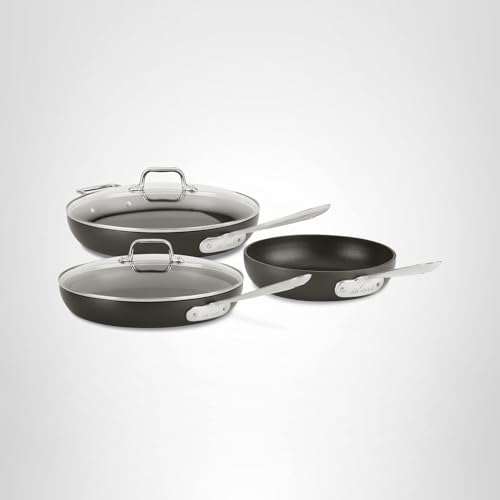 All-Clad HA1 Hard Anodized Nonstick Pots and Pans Set Non Stick Cookware Sets, Oven Broiler Safe 500F, Black