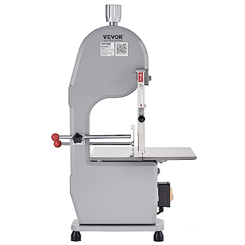 Commercial Electric Meat Bandsaw, 1500W Stainless Steel Countertop Bone Sawing Machine, Workbeach 19.3" x 15", 0.16-7.9 Inch Cutting Thickness