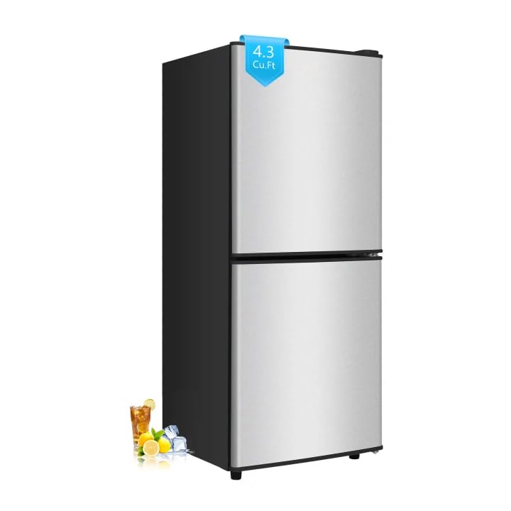 3.3 Cu. Ft. Mini Fridge with Freezer, Compact Refrigerator with Adjustable 7-Level Thermostat, Dorm Fridge for Kichen, RV, Office, Apartment, Black