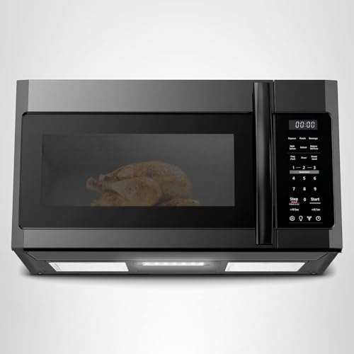 BLACK+DECKER EM044KB19 Over The Range Microwave Oven with One Touch, 1000 Watts, 400 CFM and Auto Cooking, OTR 1.9 Cu.ft