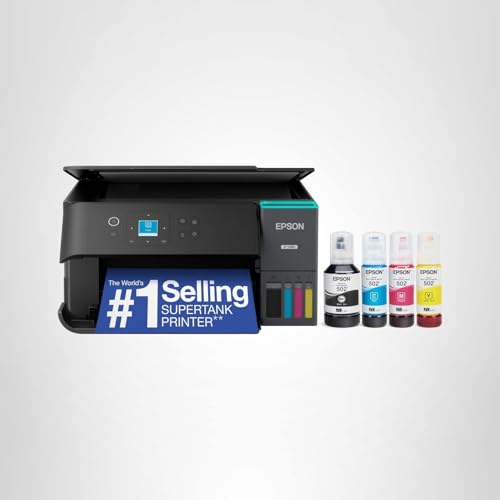 Epson EcoTank ET-2980 Wireless All-in-One Color Supertank Printer with up to 3 Years of Ink, Refillable Tanks, Perfect for Home, 15 PPM, 1.44" Color