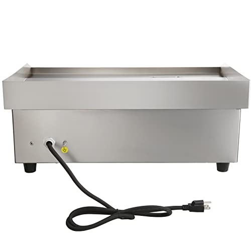 VEVOR Upgraded Commercial Electric Griddle, 2800W Stainless Steel Countertop Flat Top Grill, 26'' Griddle Grill with 2 Shovels and 2 Brushes, 122H