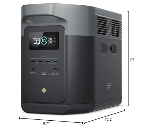 EF ECOFLOW Portable Power Station DELTA 3 Max, 2048Wh LiFePO4 Battery, Solar Generator (Solar Panel Optional), 3400W X-Boost Output, Ultra-Fast 0-80%