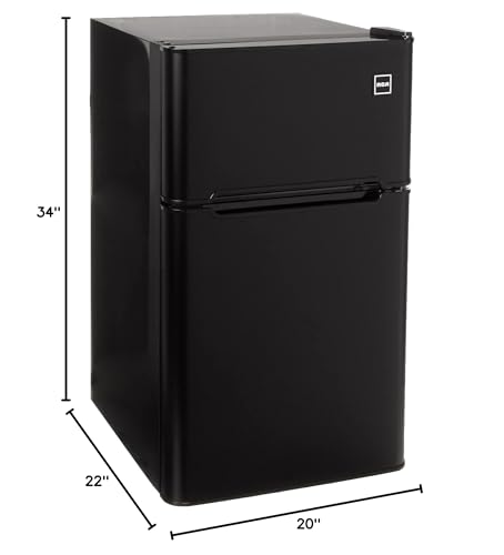 RCA - 2-Door - Compact Refrigerator/Freezer - Reversible Doors - Adjustable Thermostat - 3.2 Cu. Ft. - Black,