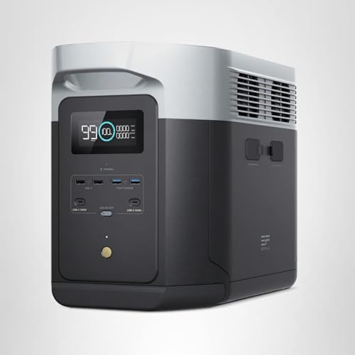 EF ECOFLOW Portable Power Station DELTA 3 Max, 2048Wh LiFePO4 Battery, Solar Generator (Solar Panel Optional), 3400W X-Boost Output, Ultra-Fast 0-80%