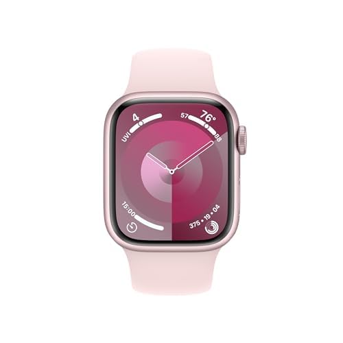Apple Watch Series 9 [GPS 45mm] Midnight Aluminum Case with Midnight Sport Band M/L (Renewed)