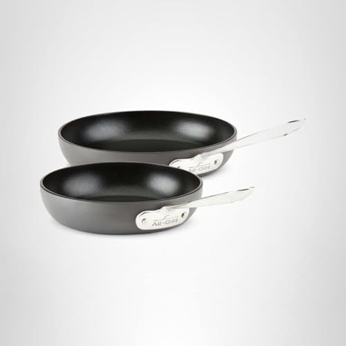 All-Clad HA1 Hard Anodized Nonstick Pots and Pans Set Non Stick Cookware Sets, Oven Broiler Safe 500F, Black