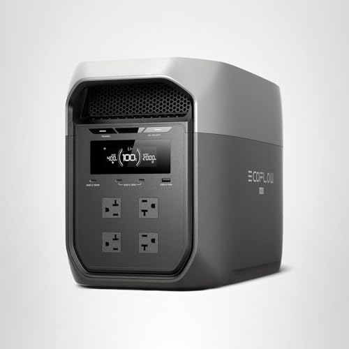 EF ECOFLOW Portable Power Station DELTA 3 Max, 2048Wh LiFePO4 Battery, Solar Generator (Solar Panel Optional), 3400W X-Boost Output, Ultra-Fast 0-80%