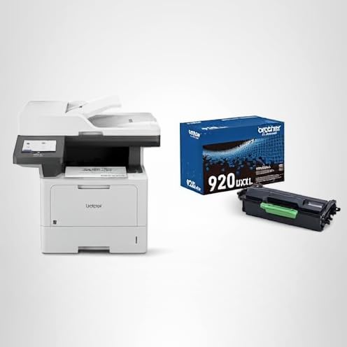 Brother Professional Laser Printer All-in-One with Scanner and Copier, High-Speed 50 ppm Monochrome Printing, Wireless Network Ready, Dual-Band WiFi