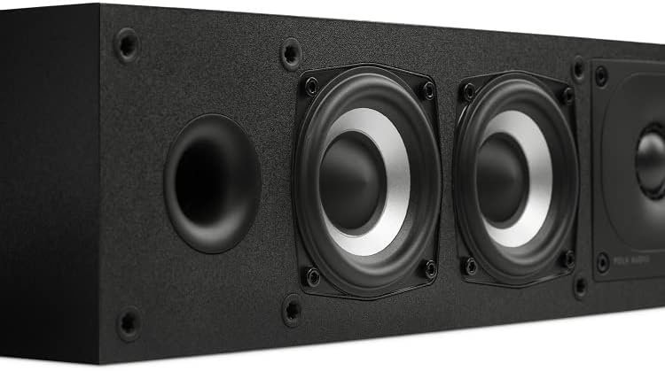 Polk Monitor XT35 Slim Center Channel Speaker - Hi-Res Audio Certified, Dolby Atmos & DTS:X Compatible, 1" Terylene Tweeter & Four 3" Dynamically