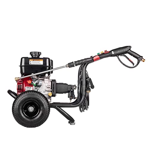 Simpson 3400 PSI Gas Pressure Washer, 2.5 GPM Residential Power Washer, Cold Water, 25' Hose, Clean Machine, 49-State Compliant (CM61083)