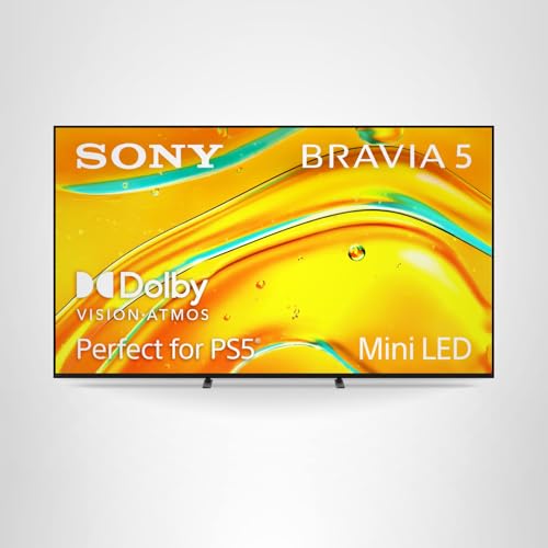 Sony BRAVIA 5 65 Inch TV, Mini LED, 4K Smart Google TV, XR Processor with AI Technology,120hz Television with Dolby Vision/Atmos, Exclusive Features