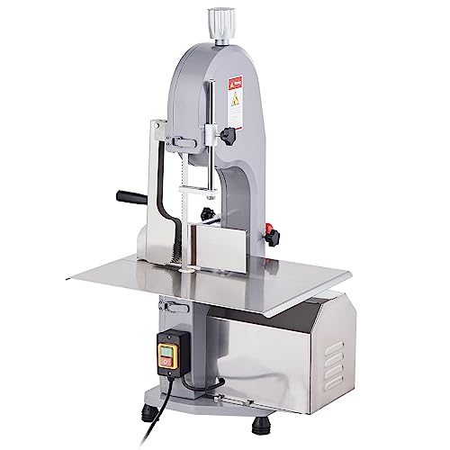 Commercial Electric Meat Bandsaw, 1500W Stainless Steel Countertop Bone Sawing Machine, Workbeach 19.3" x 15", 0.16-7.9 Inch Cutting Thickness