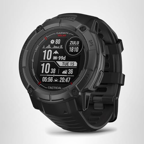 Garmin Instinct 2X Solar - Tactical Edition, Rugged GPS Smartwatch, Built-in Flashlight, Ballistics Calculator, Solar Charging Capability, Coyote Tan