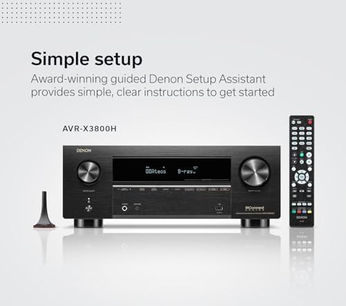 Denon AVR-X3800H 9.4-Ch 8K UHD AVR Home Theater Stereo Receiver, (105W X 9) Built-in Bluetooth Wi-Fi & HEOS Multi-Room Streaming Dolby Atmos DTS:X