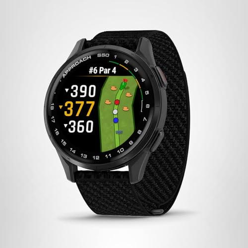 Garmin Approach® S44, Essential Golf GPS Smartwatch, AMOLED Display, On-Course Features, Silver Aluminum Bezel with Black Silicone Band