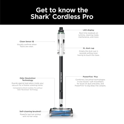 Shark Stratos Cordless Vacuum with Clean Sense IQ and Odor Neutralizer, MultiFlex Wand, Includes Crevice Tool & Anti-Allergen Brush, Up To 60 Minute
