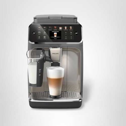 Philips 4400 Series Fully Automatic Espresso Machine, LatteGo Milk System, Integrated Grinder, 12 Hot & Iced Coffee Pre-Sets, Quick Start, SilentBrew
