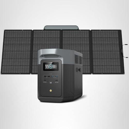 EF ECOFLOW Portable Power Station DELTA 3 Max, 2048Wh LiFePO4 Battery, Solar Generator (Solar Panel Optional), 3400W X-Boost Output, Ultra-Fast 0-80%