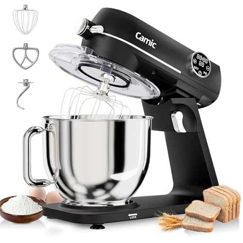 8.45 QT All Metal Stand Mixer,10 Speed Large Capacity Kitchen Mixer with Digital Timer & Tilt-Head, Electric Mixer with Whisk Dough Hook Mixing