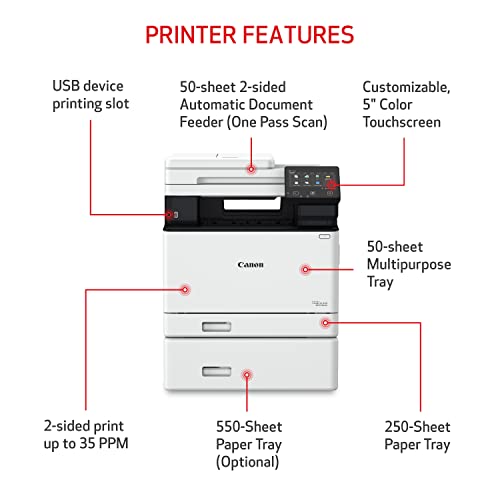 Canon Color imageCLASS MF753Cdw II - Wireless Duplex Laser Printer, All-in-One with Scanner, Copier, Fax, Auto Document Feeder, 3 Year Limited