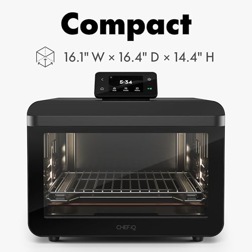 CHEF iQ MiniOven Smart Toaster Oven Air Fryer Combo, 11-in-1 Countertop Convection Oven, Bake, Broil, Air Fry, Broil, Dehydrate, 1750W, 25 Qt