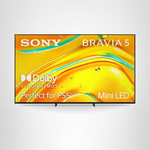 Sony BRAVIA 5 65 Inch TV, Mini LED, 4K Smart Google TV, XR Processor with AI Technology,120hz Television with Dolby Vision/Atmos, Exclusive Features