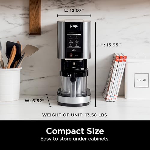 Ninja NC301 CREAMi Ice Cream Maker, for Gelato, Mix-ins, Milkshakes, Sorbet, Smoothie Bowls & More, 7 One-Touch Programs, with (2) Pint Containers &