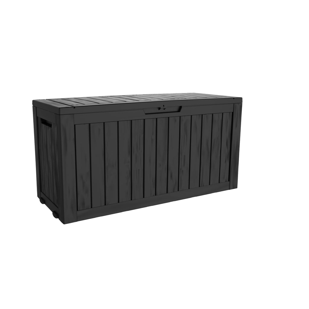 Mersco 320 Gallon Double-Wall Resin Deck Box - Lockable Waterproof Outdoor Storage Box, 1000lbs Capacity & Doubles as Seating for Patio Furniture