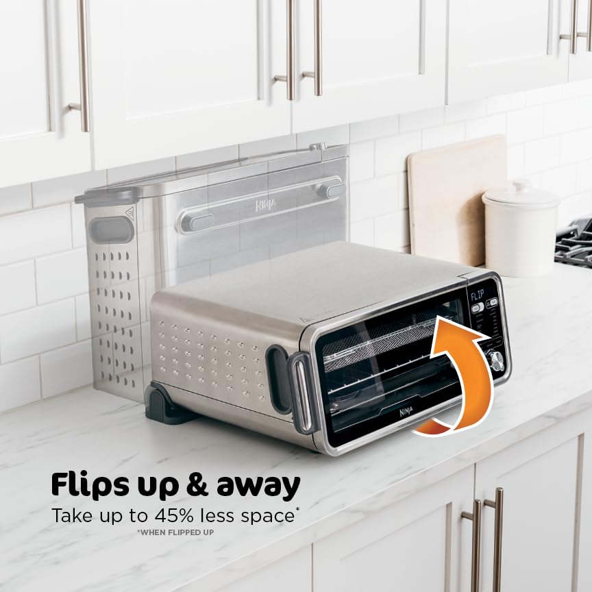 Ninja SP201 Digital Air Fry Pro Countertop 8-in-1 Oven with Extended Height, XL Capacity, Flip Up & Away Capability for Storage Space, with Air Fry