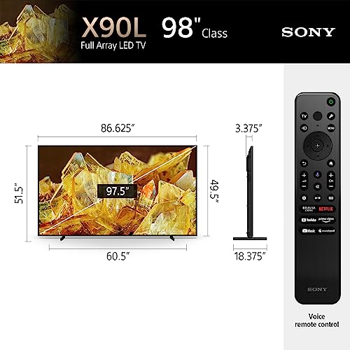 Sony 65 Inch 4K Ultra HD TV X90L Series: BRAVIA XR Full Array LED Smart Google TV with Dolby Vision HDR and Exclusive Features for The