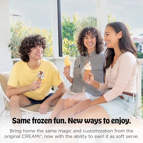 Ninja CREAMi Scoop & Swirl Ice Cream and Soft Serve Maker, Sorbet, Milkshake, Frozen Yogurt, Low Calories Program & More, 13-in-1, Soft Serve Handle