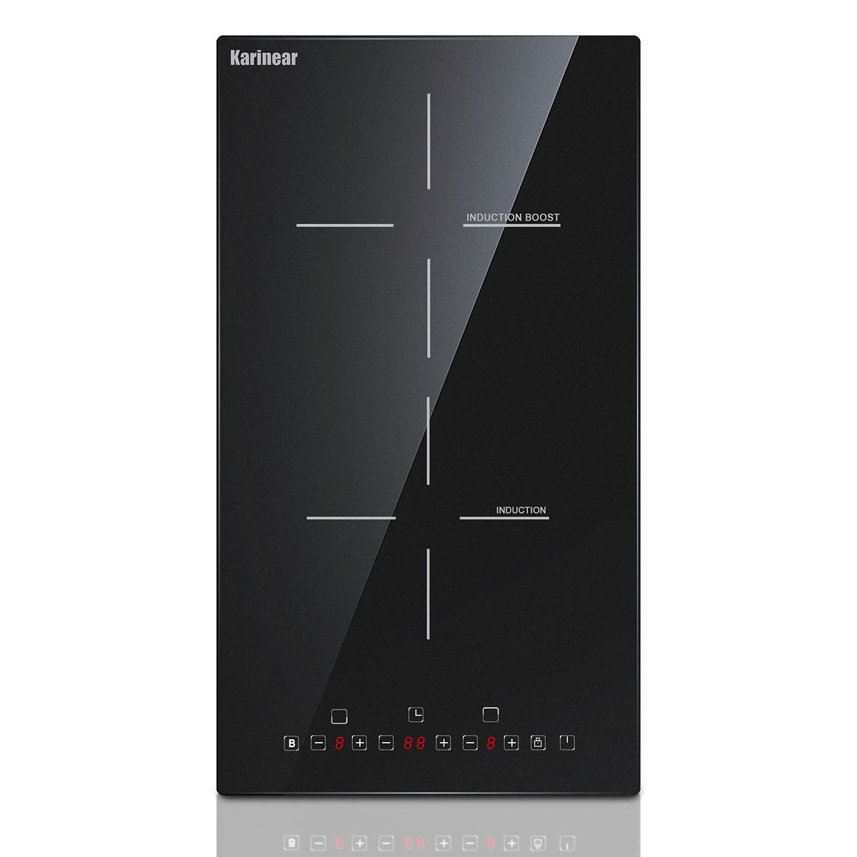 Karinear 24 Inch Induction Cooktop 4 Burner Electric Cooktop, Drop-in Induction Burner with Timer and Child Lock, Pause Function, Vitro Ceramic Glass