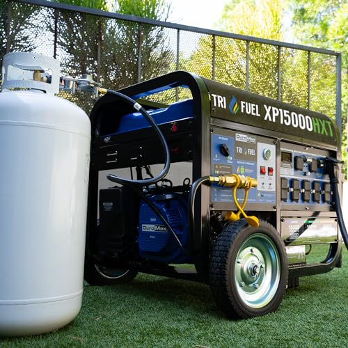 DuroMax XP13000HX 13,000-Watt Dual Fuel Portable Generator - Gas & Propane, Electric Start, Whole Home Power Backup, Transfer Switch Ready, RV &