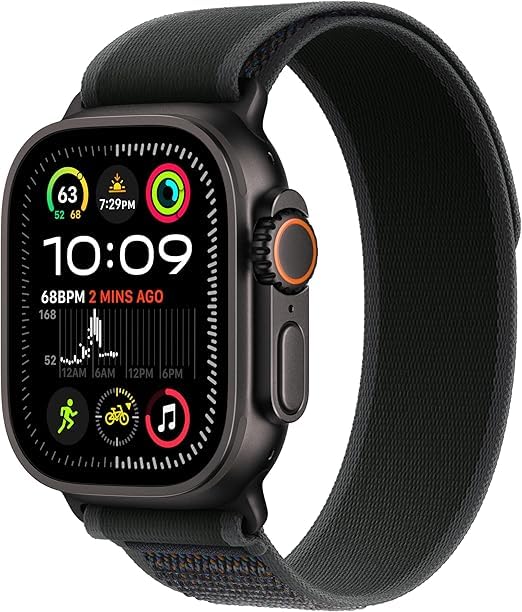 Apple Watch Ultra 2 (GPS + Cellular, 49MM) - Black Titanium Case with Black Ocean Band (Renewed Premium)