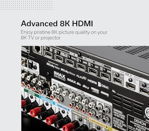 Denon AVR-X3800H 9.4-Ch 8K UHD AVR Home Theater Stereo Receiver, (105W X 9) Built-in Bluetooth Wi-Fi & HEOS Multi-Room Streaming Dolby Atmos DTS:X