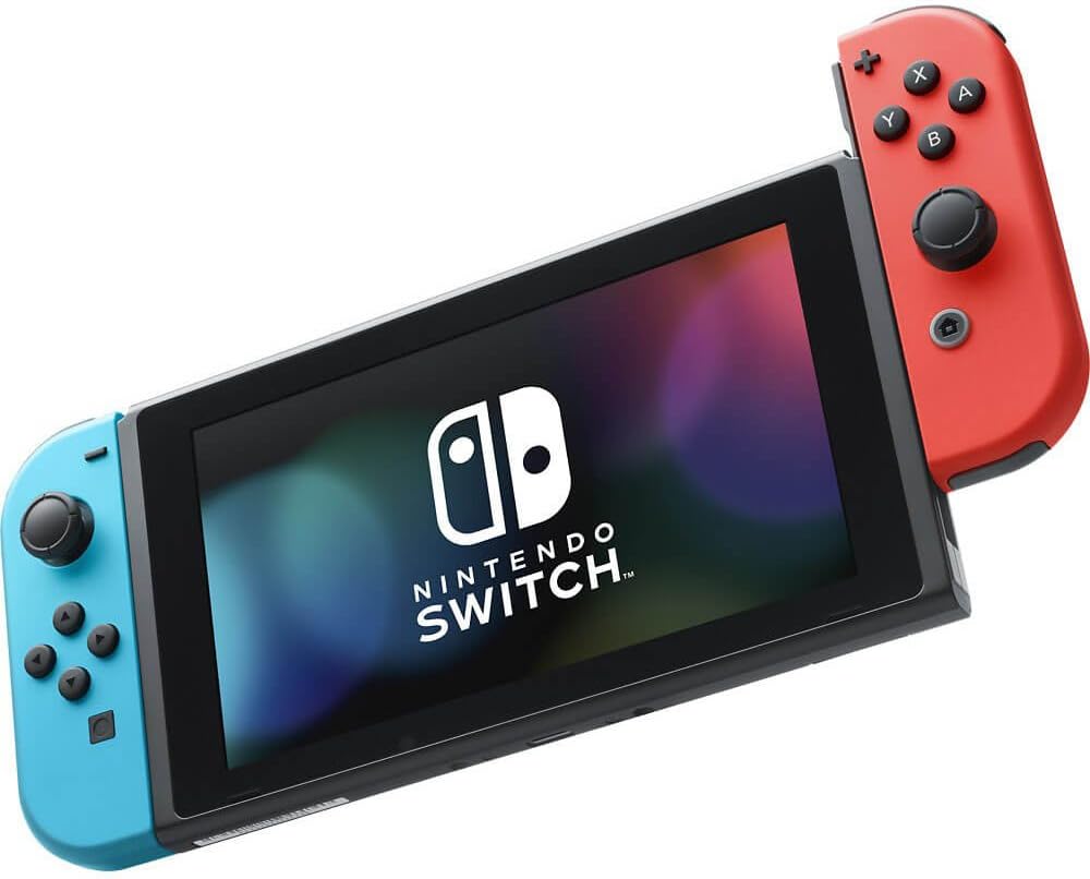Nintendo Switch with Neon Blue and Neon Red Joy?Con