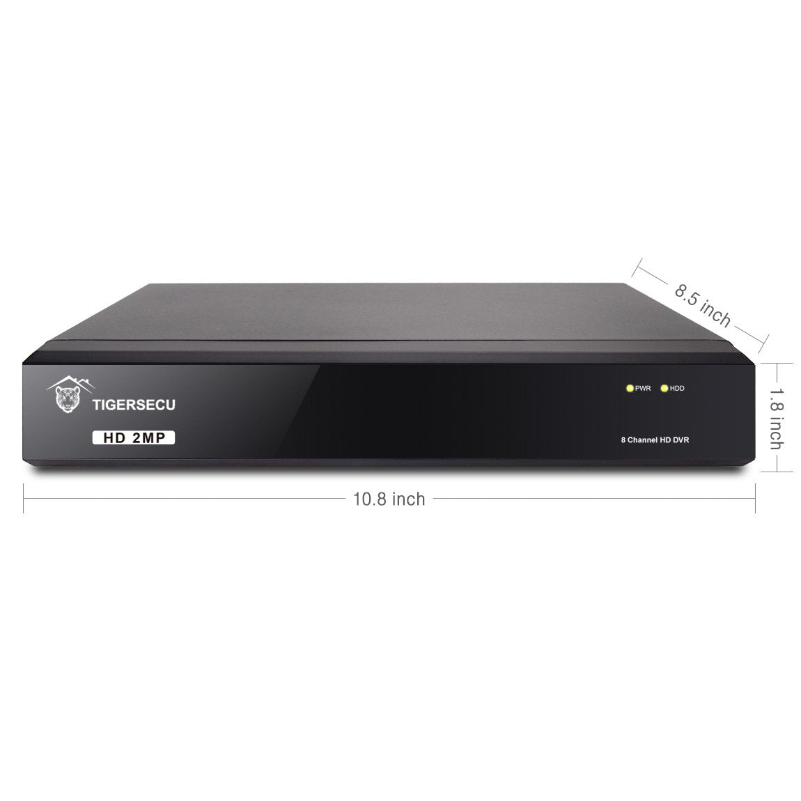TIGERSECU Super HD 1080P 8 Channel DVR Security Recorder with 2TB Hard Drive, Hybrid 6-in-1 CCTV DVR Recorder Compatible with 2MP and 5MP TVI, AHD