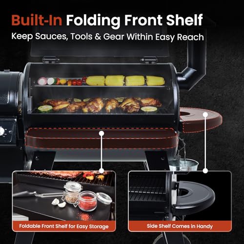 Z GRILLS ZPG-450A2 Wood Pellet Grill & Smoker, PID V3.0 Controller, 459 Sq in Cook Area, Foldable Shelf, Meat Probe, Rain Cover, 8 in 1 BBQ Grill