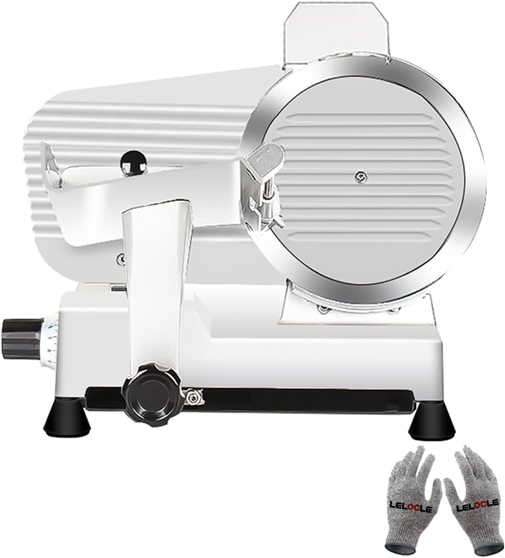 Meat Slicer 340WHome Use and for Commercial 10-inch Electric Food Slicer with Chromium-plated Steel Blade and Built-in Sharpening Stone Easy to Clean