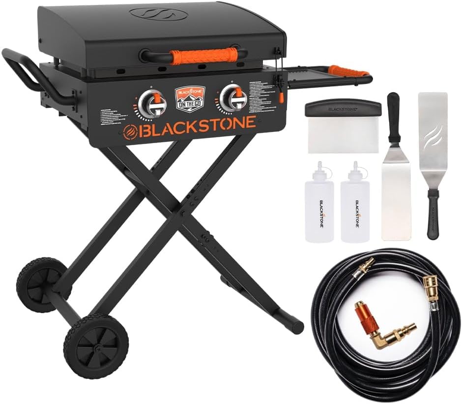 Blackstone On The Go 22" Omnivore Griddle RV-Ready Package - Includes Propane Quick Connect and Griddle Tool Kit - The Ultimate Blackstone Grill Kit