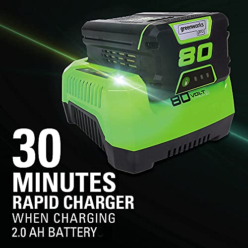 Greenworks 80V 18" Brushless Cordless Chainsaw (Great For Tree Felling, Limbing, Pruning, and Firewood) / 75+ Compatible Tools), 2.0Ah Battery and