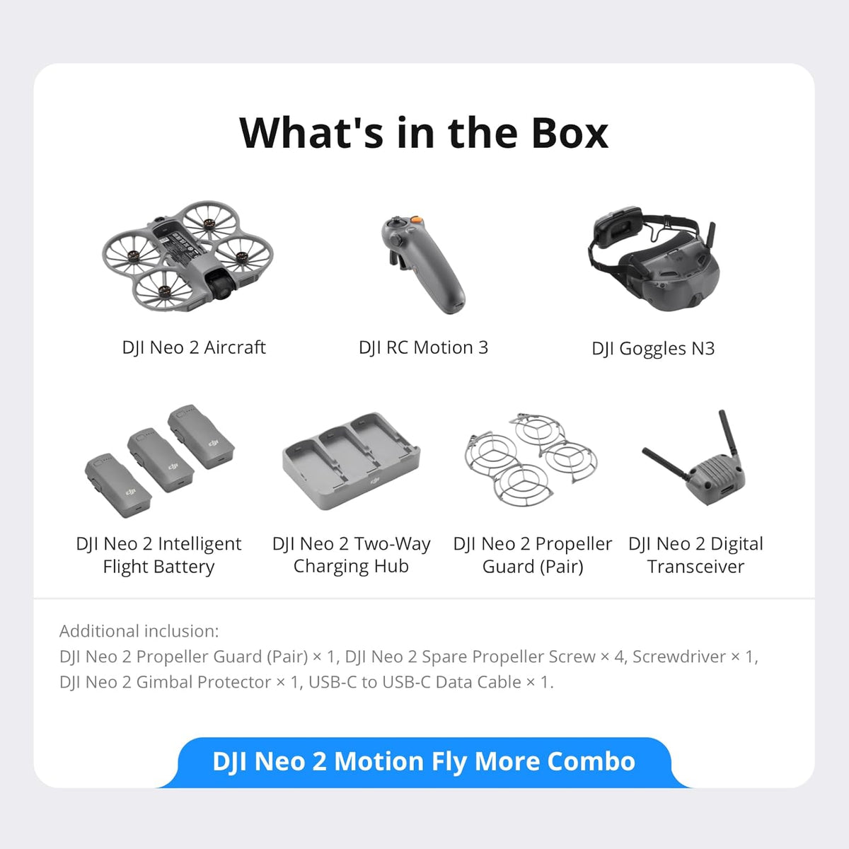 DJI Neo 2 Fly More Combo With RC-N3 Remote Controller, Stable Transmission With Digital Transceiver, 4K Drone for Beginners, 3 Batteries