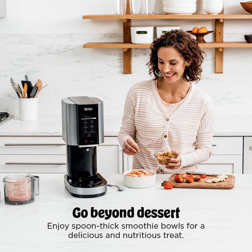 Ninja NC301 CREAMi Ice Cream Maker, for Gelato, Mix-ins, Milkshakes, Sorbet, Smoothie Bowls & More, 7 One-Touch Programs, with (2) Pint Containers &