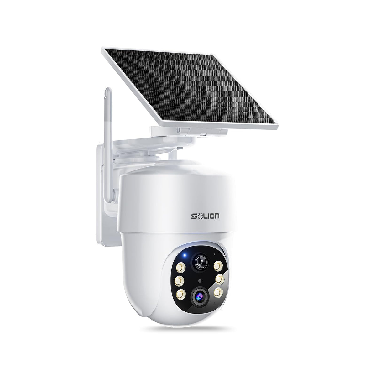 SOLIOM- 5MP Security Cameras Wireless Outdoor, No Subscription,4-Cam Pack, Solar Powered Home Security Camera with 360 Auto Tracking, Pan & Tilt, 3K