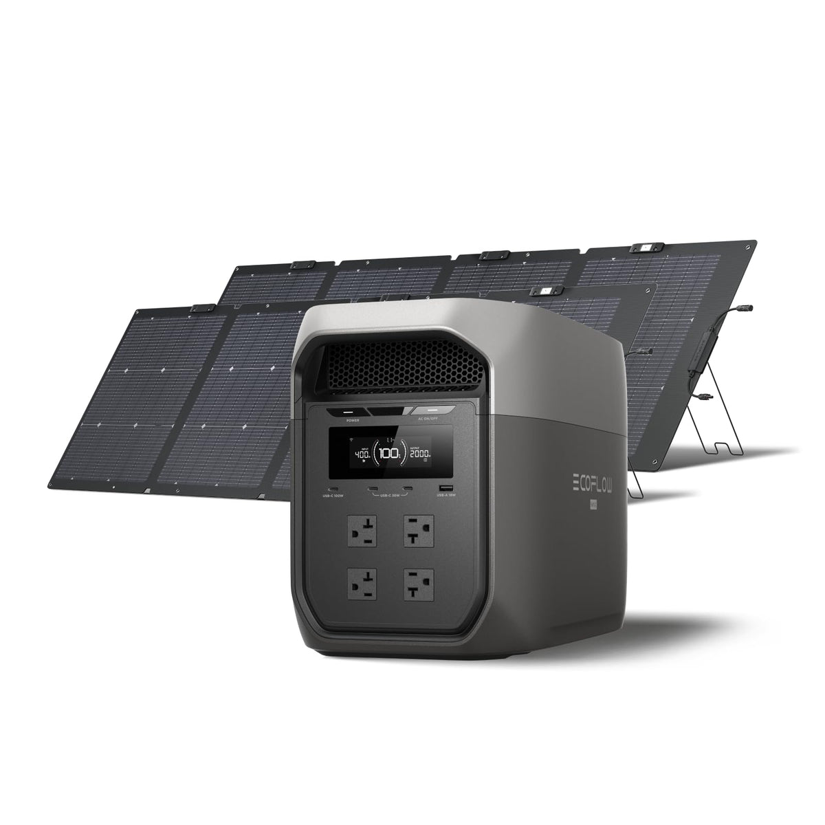 EF ECOFLOW Portable Power Station DELTA 3 Max, 2048Wh LiFePO4 Battery, Solar Generator (Solar Panel Optional), 3400W X-Boost Output, Ultra-Fast 0-80%