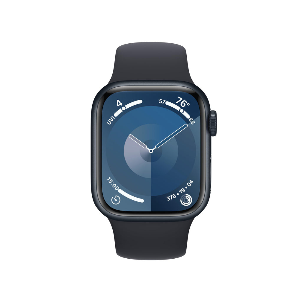 Apple Watch Series 9 [GPS 45mm] Midnight Aluminum Case with Midnight Sport Band M/L (Renewed)