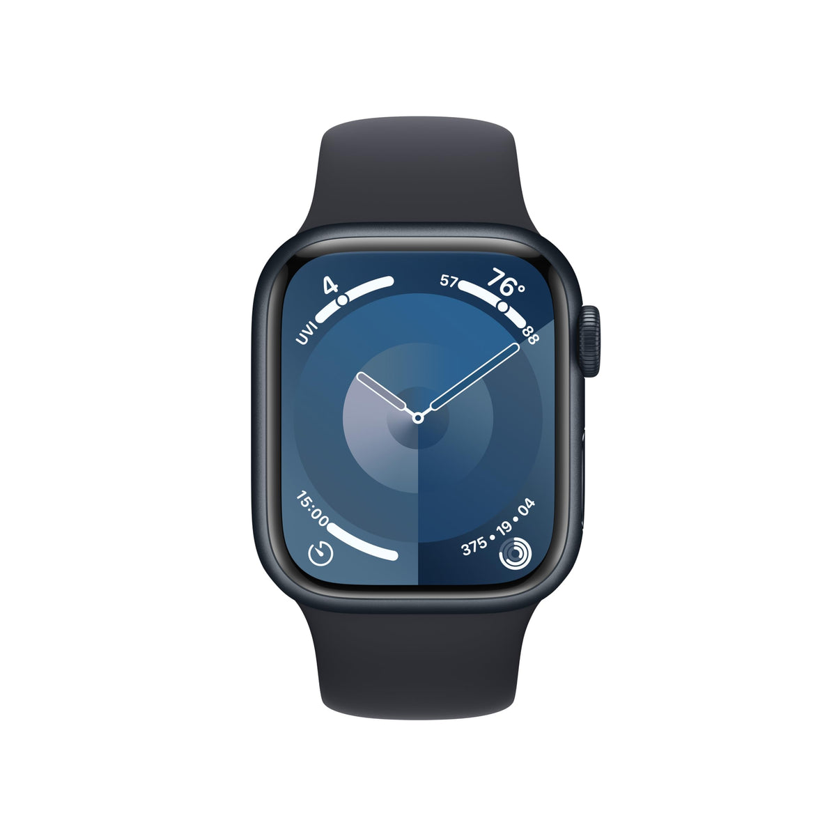 Apple Watch Series 9 [GPS 45mm] Midnight Aluminum Case with Midnight Sport Band M/L (Renewed)