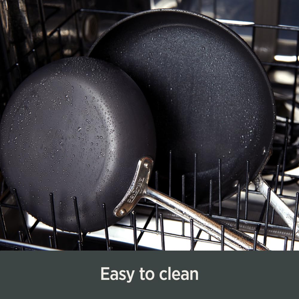 All-Clad HA1 Hard Anodized Nonstick Pots and Pans Set Non Stick Cookware Sets, Oven Broiler Safe 500F, Black